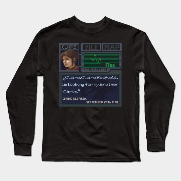 Resident Evil Pixel Art Long Sleeve T-Shirt by AlleenasPixels